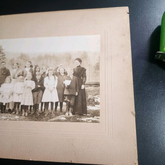 Vintage Black White Photo - Antique Group Portrait Poultney Vt Rood Photography - Picture 5 of 15
